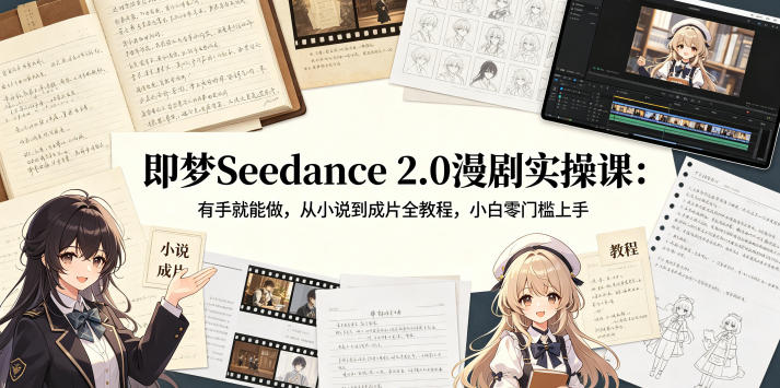 即梦Seedance 2.0漫剧实操课：有手就能做，从小说到成片全教程，小白零门槛上手 - 项目资源网
