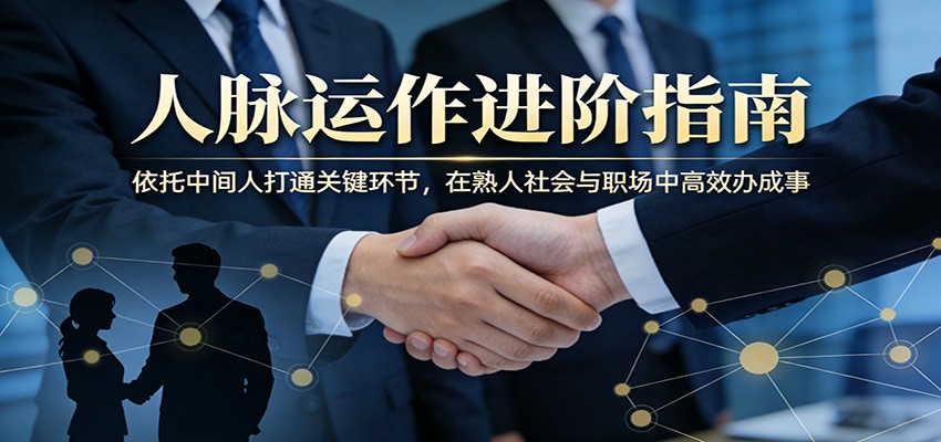 付费文章：人脉运作进阶指南，依托中间人打通关键环节，在熟人社会与职场中高效办成事 - 项目资源网
