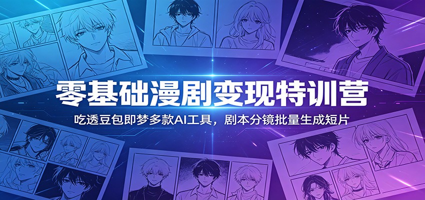 零基础漫剧变现特训营：玩转豆包即梦多款AI工具，剧本分镜批量生成短片 - 项目资源网