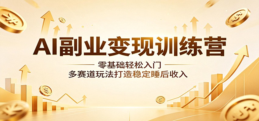 AI副业变现训练营：零基础轻松入门，多赛道玩法打造稳定睡后收入 - 项目资源网