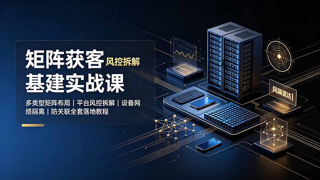 矩阵获客基建实战课：多类型矩阵布局｜平台风控拆解｜设备网络隔离｜防关联全套落地教程 - 项目资源网