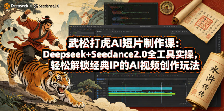 武松打虎AI短片制作课：Deepseek+Seedance2.0全工具实操，轻松解锁经典IP的AI视频创作玩法 - 项目资源网