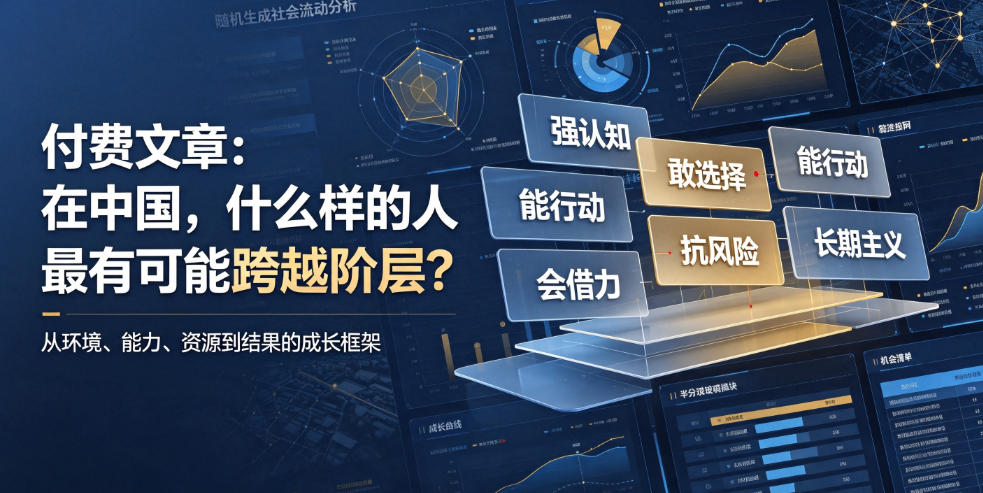 付费文章：在中国，什么样的人最有可能跨越阶层？ - 项目资源网