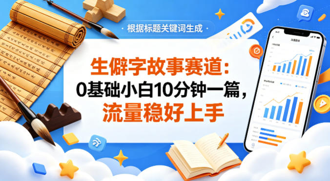 公众号流量主——生僻字故事赛道，流量稳，好上手，0基础小白也能10分钟一篇 - 项目资源网