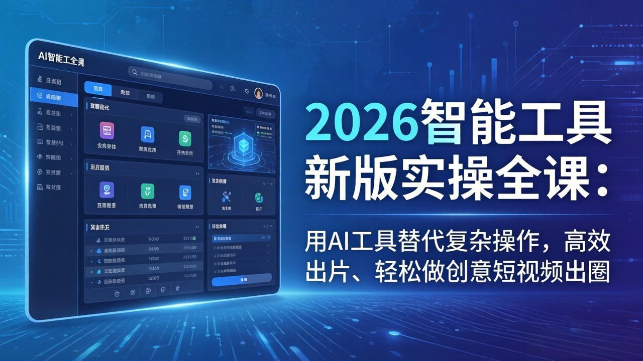 2026智能工具新版实操全课：用AI工具替代复杂操作，高效出片、轻松做创意短视频出圈 - 项目资源网