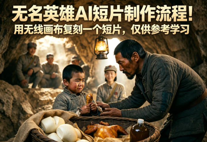 无名英雄AI短片制作流程！用无线画布复刻一个短片，仅供参考学习 - 项目资源网