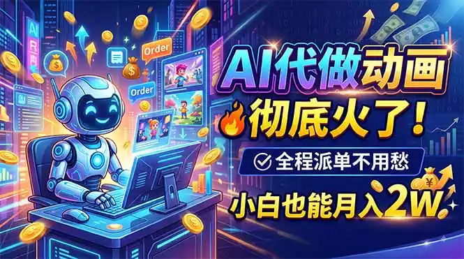 AI代做动画，彻底火了！全程派单不用愁，小白也能月入2W - 项目资源网