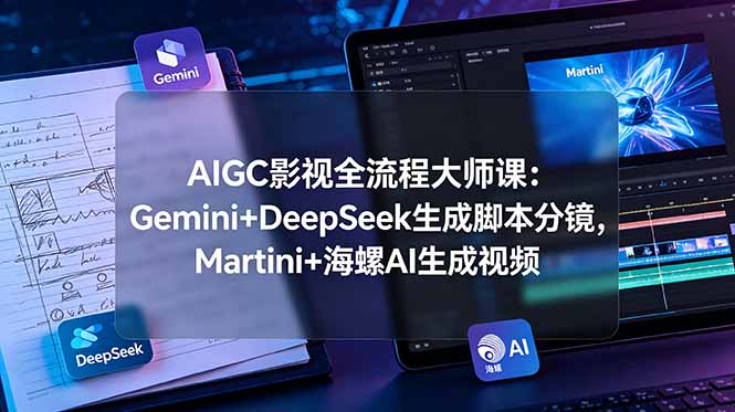 AIGC影视全流程大师课：Gemini+DeepSeek生成脚本分镜，Martini+海螺AI生成视频 - 项目资源网