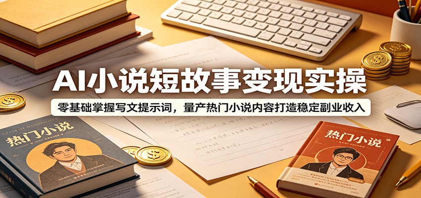 AI小说短故事变现实操：零基础掌握写文提示词，量产热门小说内容打造稳定副业收入 - 项目资源网