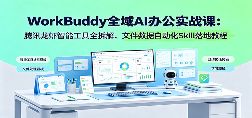 WorkBuddy全域AI办公实战课：腾讯龙虾智能工具全拆解，文件数据自动化Skill落地教程 - 项目资源网