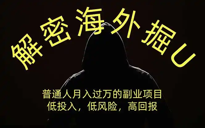 解密海外掘U，普通人月入过万的副业项目，低投入、低风险高回报，没有之一 - 项目资源网