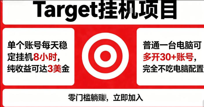 海外平台Target商品浏览曝光，24小时运行无需人工值守，日收益100美刀+电脑可多开【揭秘】 - 项目资源网
