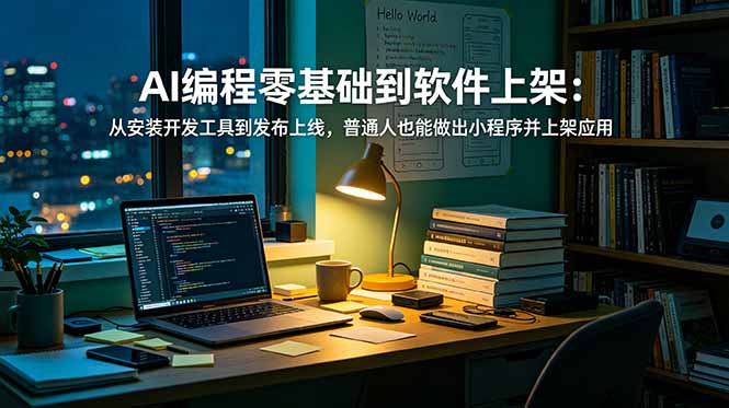 AI编程零基础到软件上架：从安装开发工具到发布上线，普通人也能做出小程序并上架应用商店 - 项目资源网