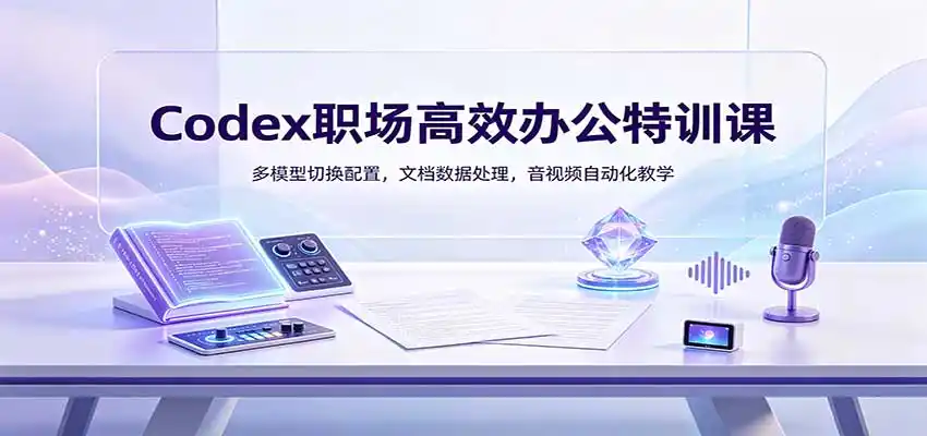 Codex职场高效办公特训课：多模型切换配置，文档数据处理，音视频自动化教学 - 项目资源网