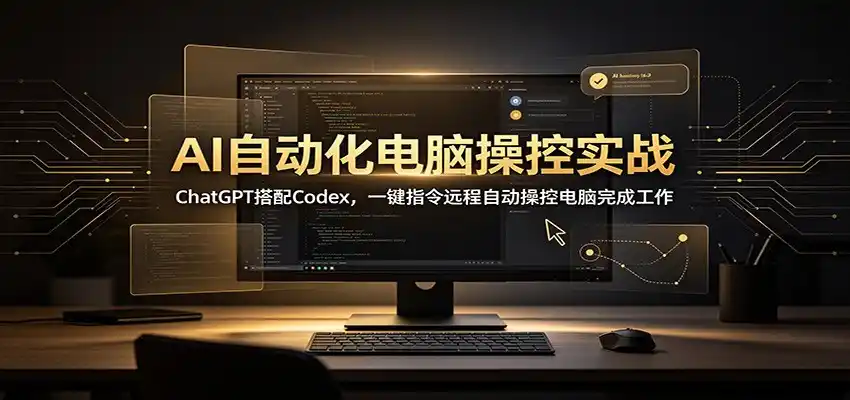 AI自动化电脑操控实战：ChatGPT搭配Codex，一键指令远程自动操控电脑完成工作 - 项目资源网