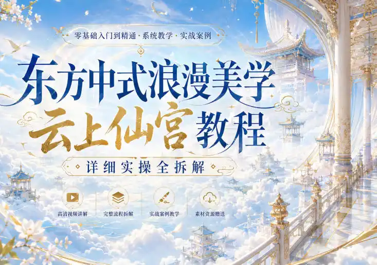 东方中式浪漫美学云上仙宫教程，详细实操全拆解 - 项目资源网