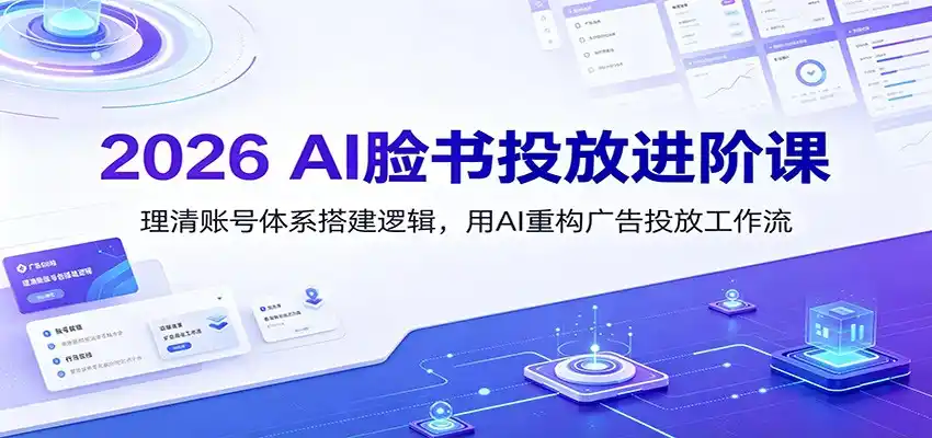 2026 AI脸书投放进阶课：理清账号体系搭建逻辑，用AI重构广告投放工作流(更新) - 项目资源网