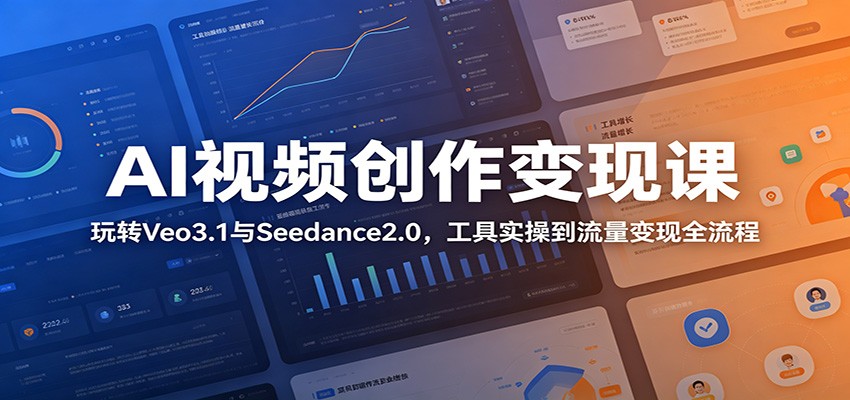 AI视频创作变现课：玩转Veo3.1与Seedance2.0，工具实操到流量变现全流程 - 项目资源网