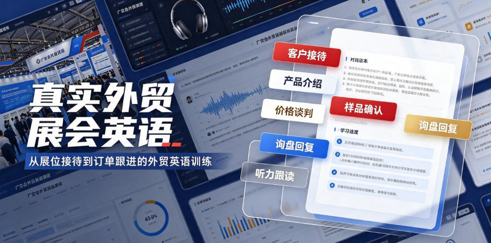 真实外贸展会英语，广交会外贸口语听力突击课程【音频】 - 项目资源网