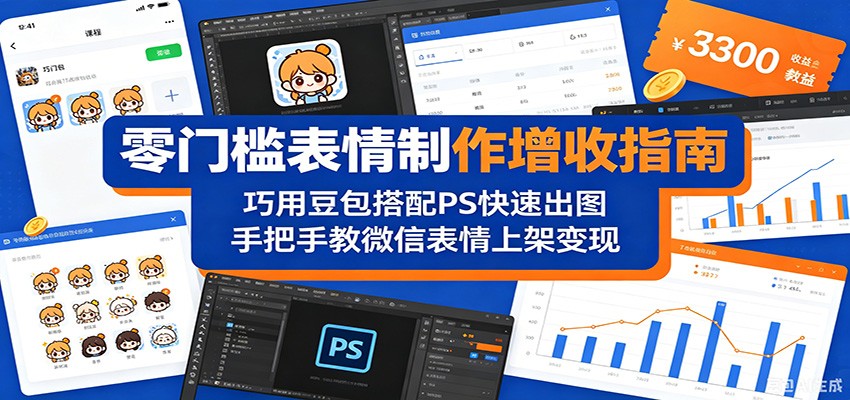 零门槛表情制作增收指南：巧用豆包搭配 PS 快速出图，手把手教微信表情上架变现 - 项目资源网