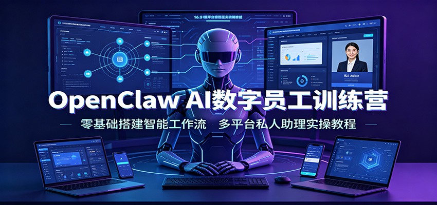 OpenClaw AI数字员工训练营：零基础搭建智能工作流，多平台私人助理实操教程 - 项目资源网