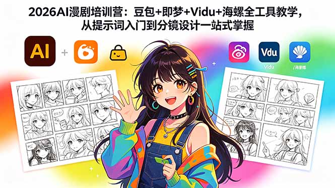 2026AI漫剧培训营：豆包+即梦+Vidu+海螺全工具教学，从提示词入门到分镜设计一站式掌握 - 项目资源网