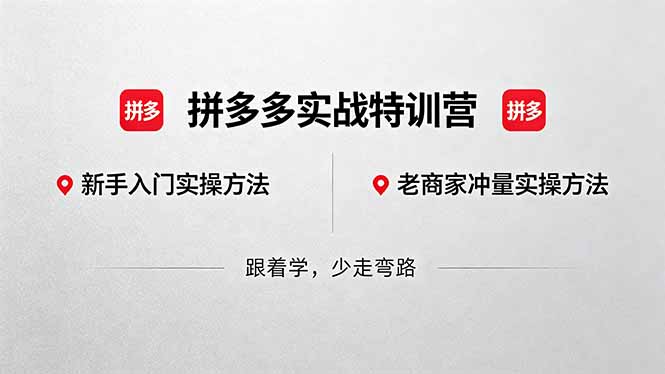 拼多多实战特训营(更新5月3 - 项目资源网