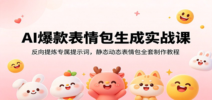 AI爆款表情包生成实战课：反向提炼专属提示词，静态动态表情包全套制作教程 - 项目资源网