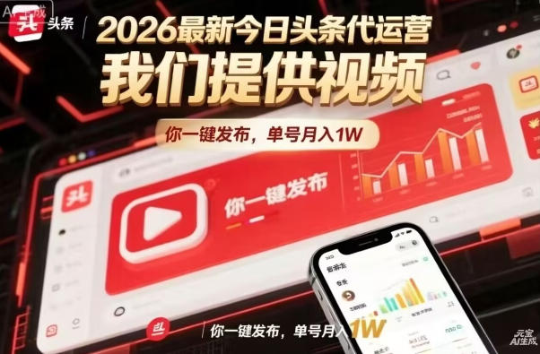 今日头条躺賺模式，你9我1，操作简单，一键发布，单机日入数百，长期合作【揭秘】 - 项目资源网