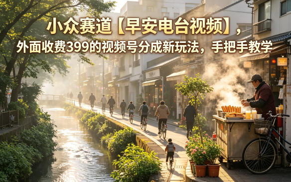 小众赛道【早安电台视频】，外面收费399的视频号分成新玩法，手把手教学 - 项目资源网