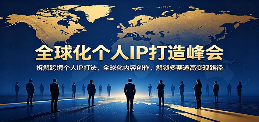 全球化个人IP打造峰会：拆解跨境个人IP打法，全球化内容创作，解锁多赛道高变现路径 - 项目资源网
