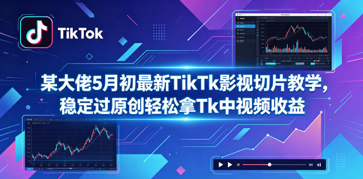 某大佬5月初最新TikTk影视切片教学，稳定过原创轻松拿Tk中视频收益 - 项目资源网