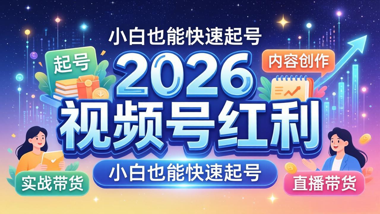 2026视频号红利实战营，大佬亲授起号、内容、直播、IP、投流、私域、矩阵全套落地打法 - 项目资源网