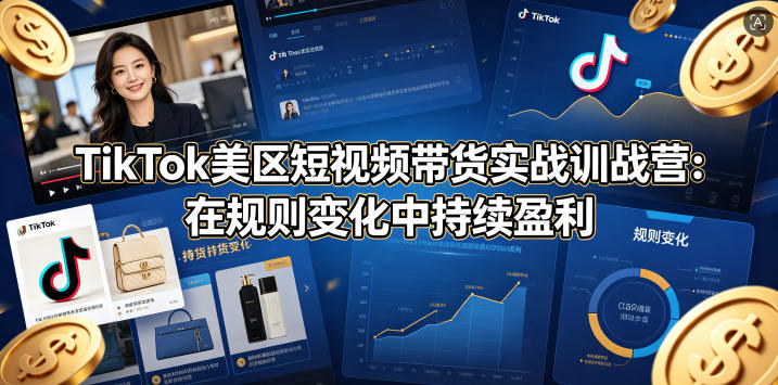 TikTok美区短视频带货实战训战营：在规则变化中持续盈利 - 项目资源网