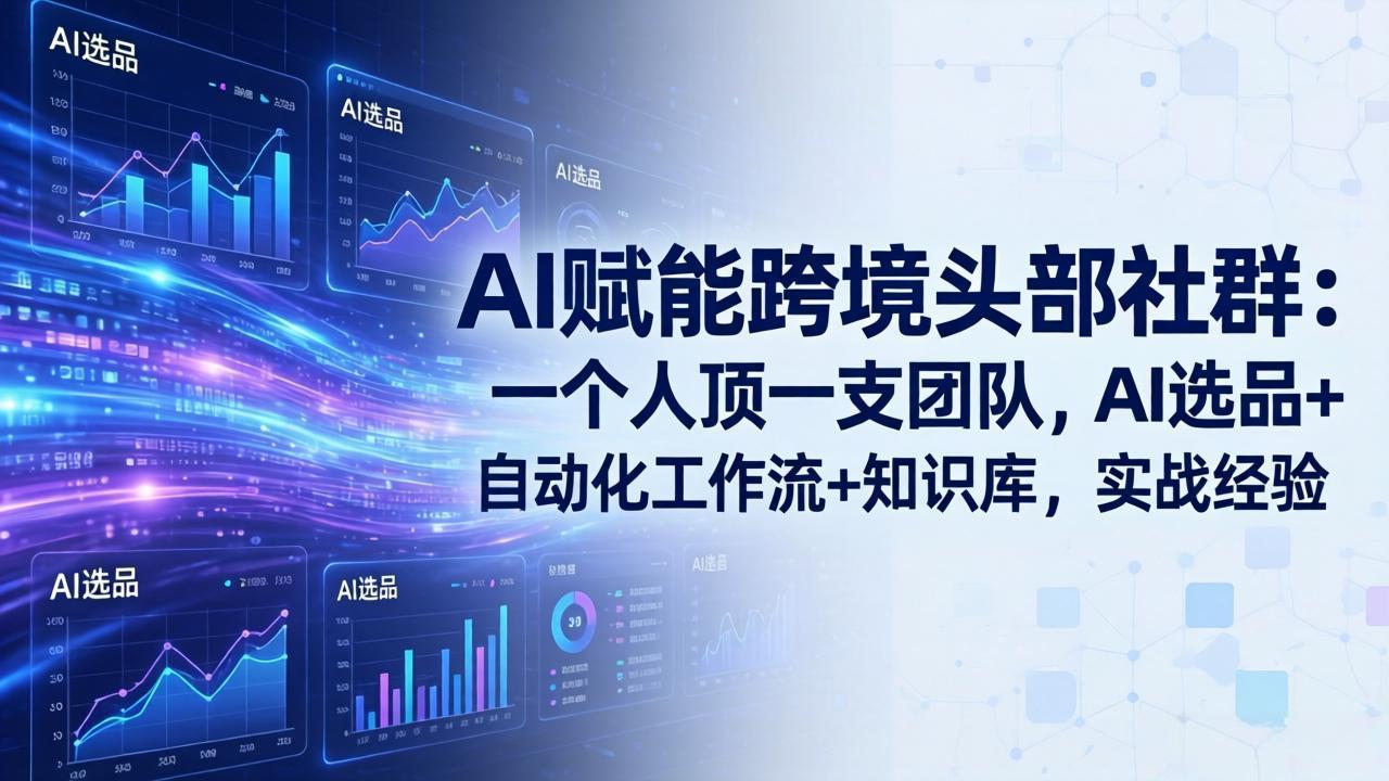 AI赋能跨境头部社群-更新6月：一个人顶一支团队，AI选品+自动化工作流+知识库，实战经验 - 项目资源网