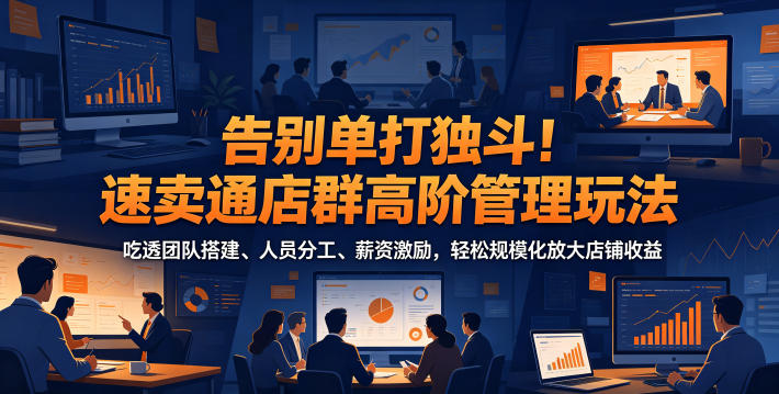 告别单打独斗！速卖通店群高阶管理玩法，吃透团队搭建、人员分工、薪资激励，轻松规模化放大店铺收益 - 项目资源网
