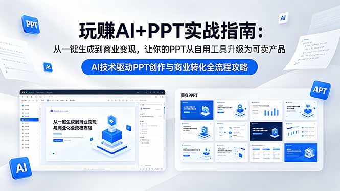 玩赚AI+PPT实战指南-更新5月13：从一键生成到商业变现，让你的PPT从自用工具升级为可卖产品 - 项目资源网