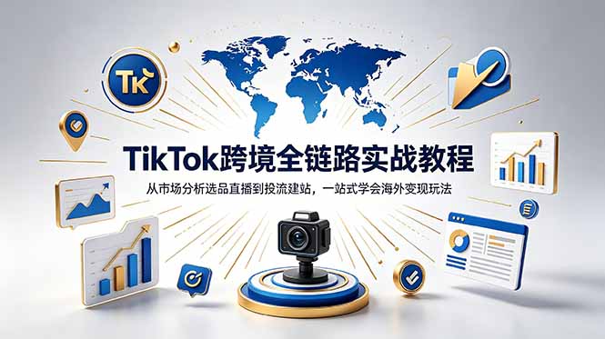 TikTok+独立站跨境基础全套教程，拆解平台盈利逻辑，新手从零跑通变现全流程 - 项目资源网