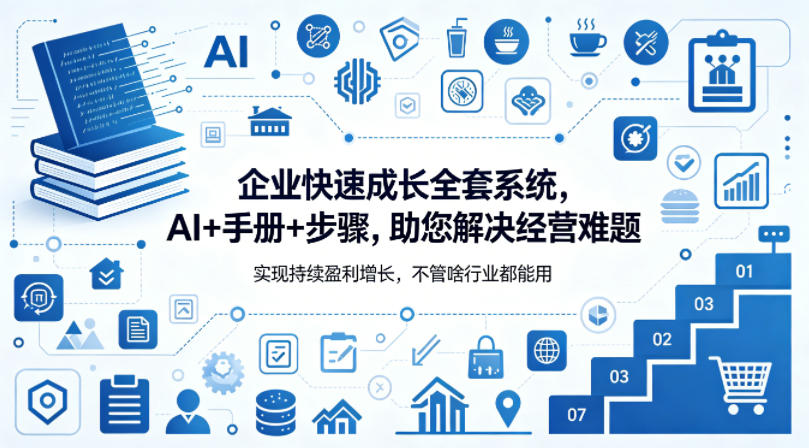 企业快速成长全套系统，AI+手册+步骤，助您解决经营难题，实现持续盈利增长，不管啥行业都能用 - 项目资源网