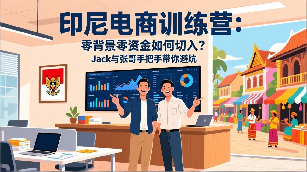 印尼电商训练营：零背景零资金如何切入？Jack与张哥手把手带你避坑 - 项目资源网