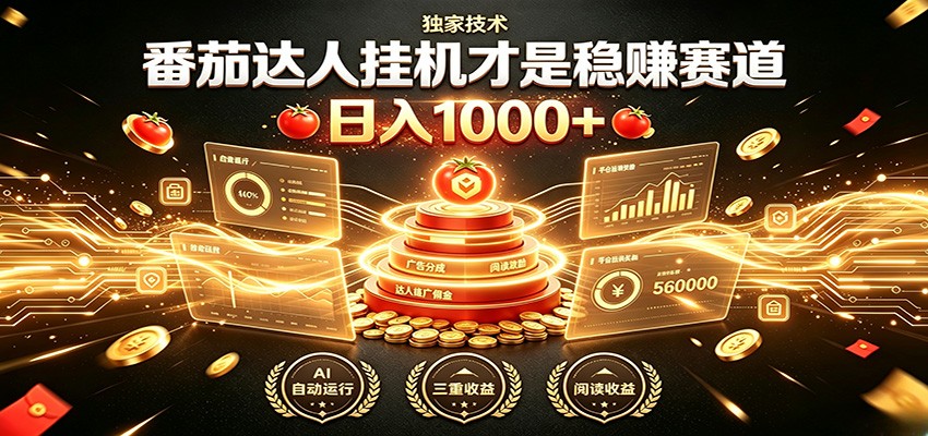别再瞎找副业！番茄达人挂机才是稳赚赛道 日入1000+ - 项目资源网