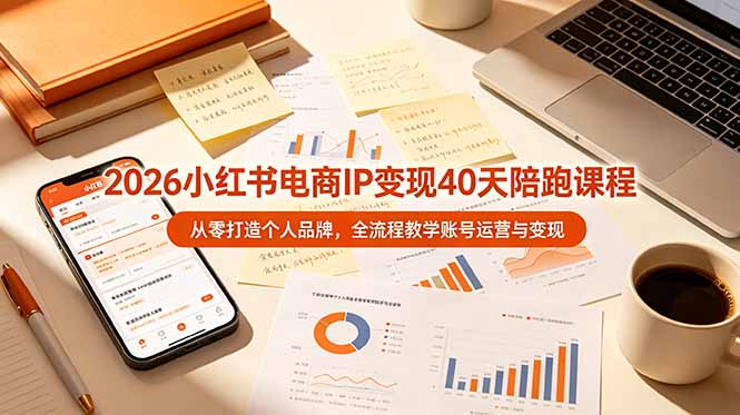 2026小红书电商IP变现40天陪跑课程-11期，从零打造个人品牌，全流程教学账号运营与变现 - 项目资源网