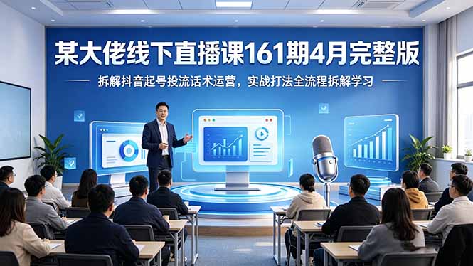 某大佬线下直播课161期4月完整版，拆解抖音起号投流话术运营，实战打法全流程拆解学习 - 项目资源网