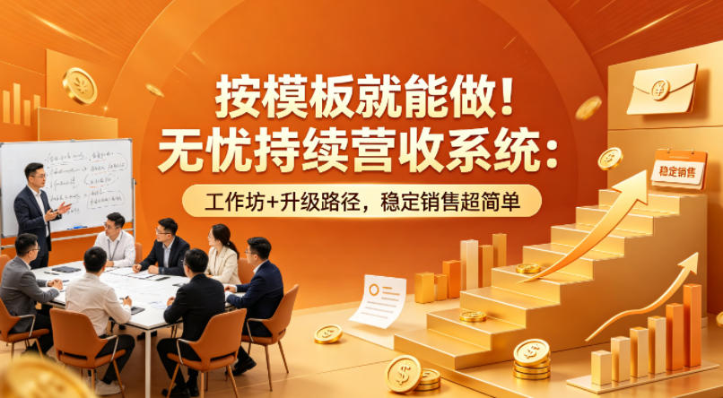 按模板就能做！无忧持续营收系统：工作坊+升级路径，稳定销售超简单【原创双语字幕】 - 项目资源网