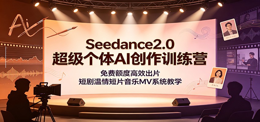 Seedance2.0超级个体AI创作训练营：免费额度高效出片，短剧温情短片音乐MV系统教学 - 项目资源网