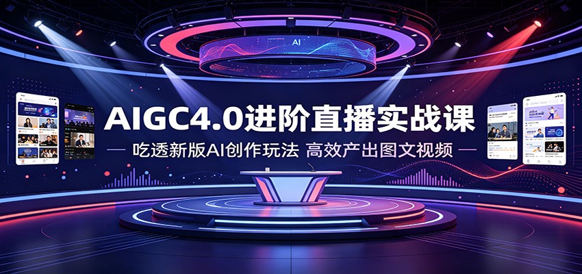AIGC4.0进阶直播实战课：吃透新版AI创作玩法，高效产出图文视频 - 项目资源网
