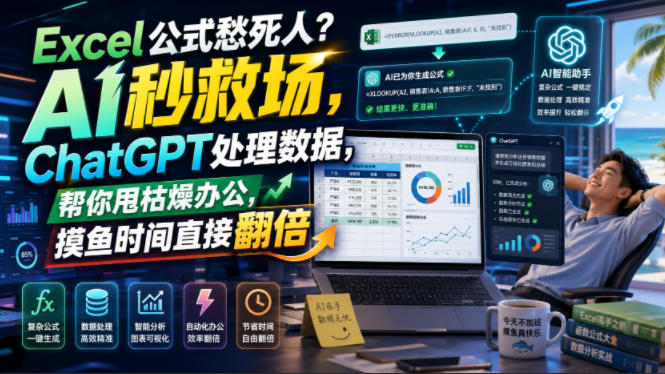 Excel公式愁死人？AI秒救场，ChatGPT处理数据，帮你甩枯燥办公，摸鱼时间直接翻倍【原创双语字幕】 - 项目资源网