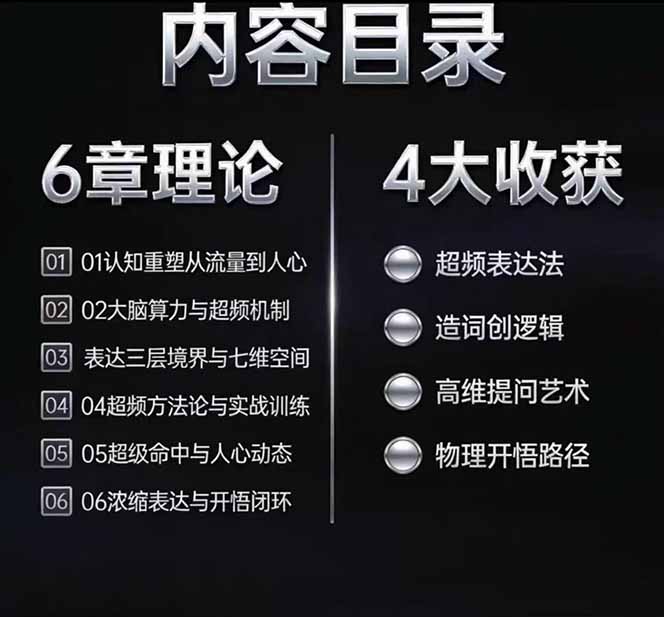 马大个高维表达全套实战课,跳出普通口才教学,大脑超频训练打造原创思想IP体系 - 项目资源网
