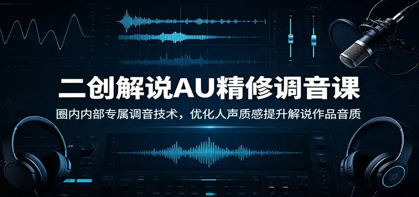 二创解说AU精修调音课：圈内内部专属调音技术，优化人声质感提升解说作品音质 - 项目资源网