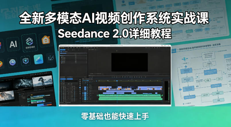 全新多模态AI视频创作系统实战课，Seedance 2.0详细教程，零基础也能快速上手 - 项目资源网